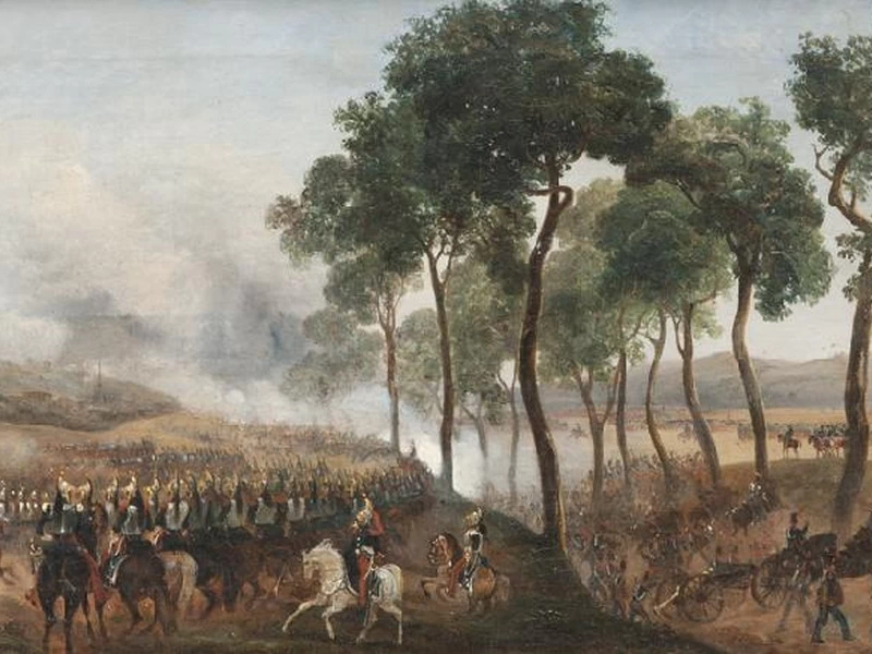 1797-Pierre Henry Prosper Baccuet - Accampamento di Compiègne durante la presentazione di Elena di Meclemburgo-Schwerin all'esercito del matrimonio del Duca d'Orléans
